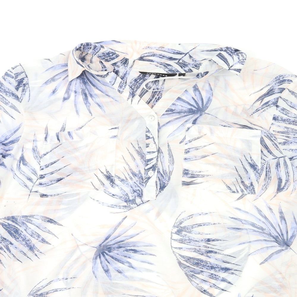 Peacocks Womens Pink Floral  Basic Blouse Size 16