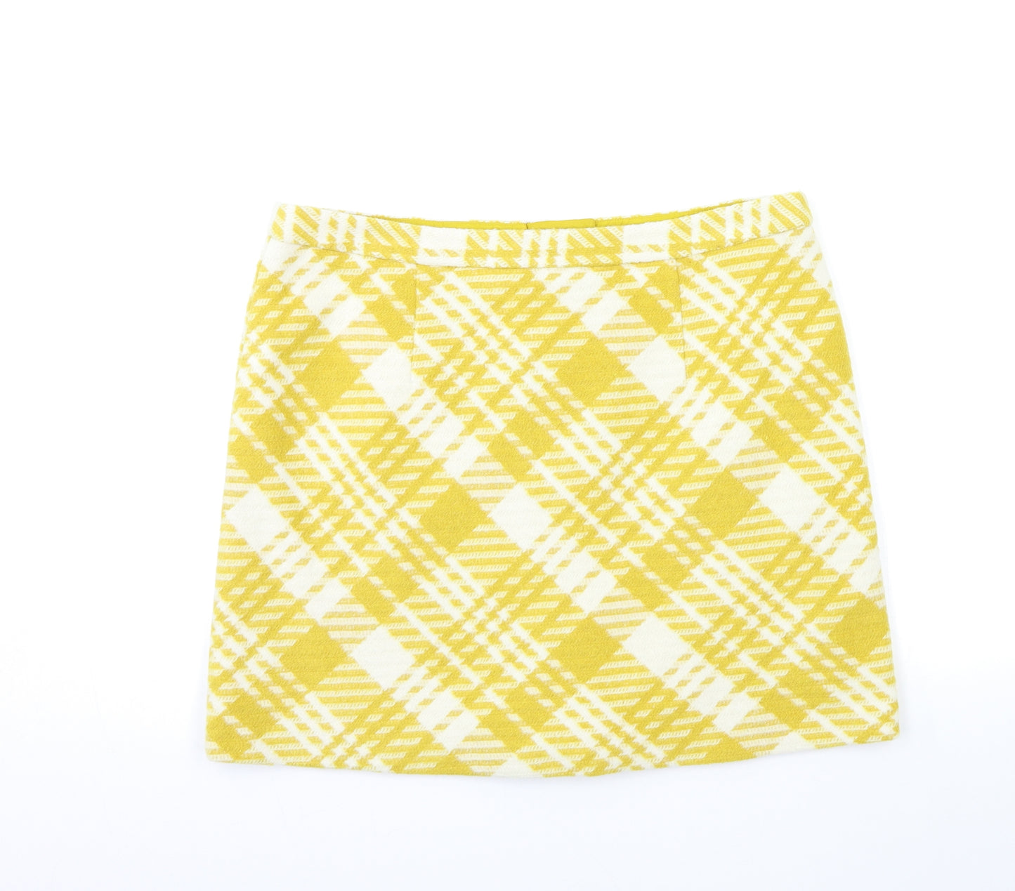 George Womens Yellow Houndstooth  Mini Skirt Size 36 in