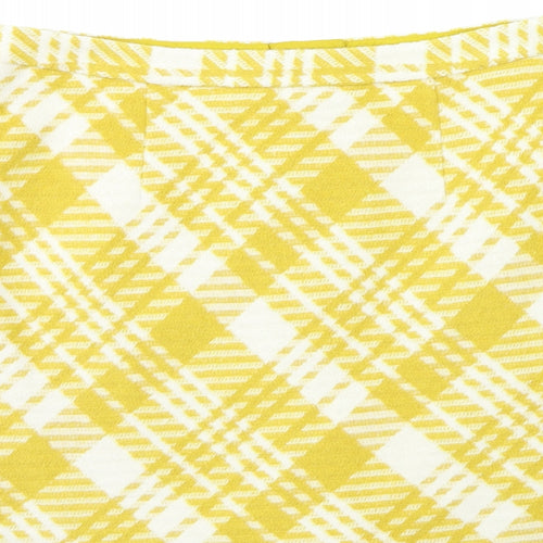 George Womens Yellow Houndstooth  Mini Skirt Size 36 in