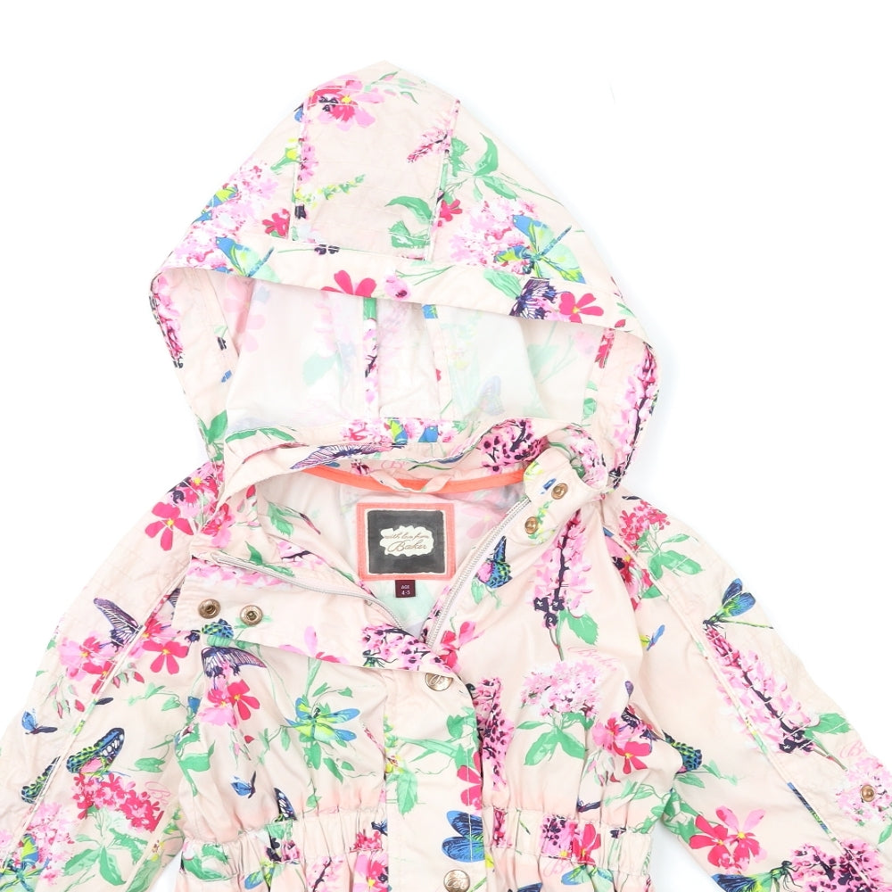 Ted Baker Girls Pink Floral  Rain Coat Coat Size 4-5 Years