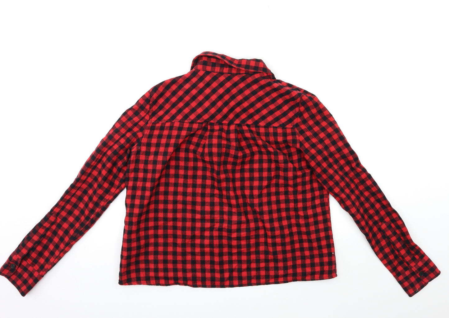 Zara Womens Red Check  Basic Button-Up Size S