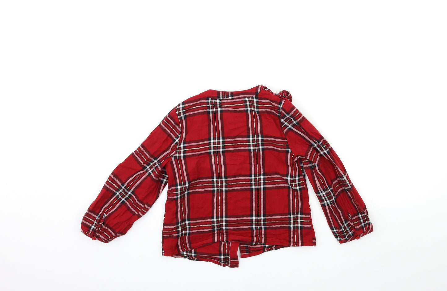 Matalan Girls Red Check  Basic Blouse Size 6 Years