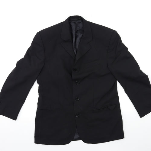 Johnathan Adams Mens Black Striped  Jacket Suit Size 38