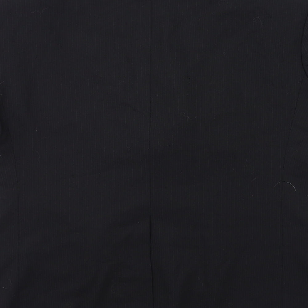 Johnathan Adams Mens Black Striped  Jacket Suit Size 38