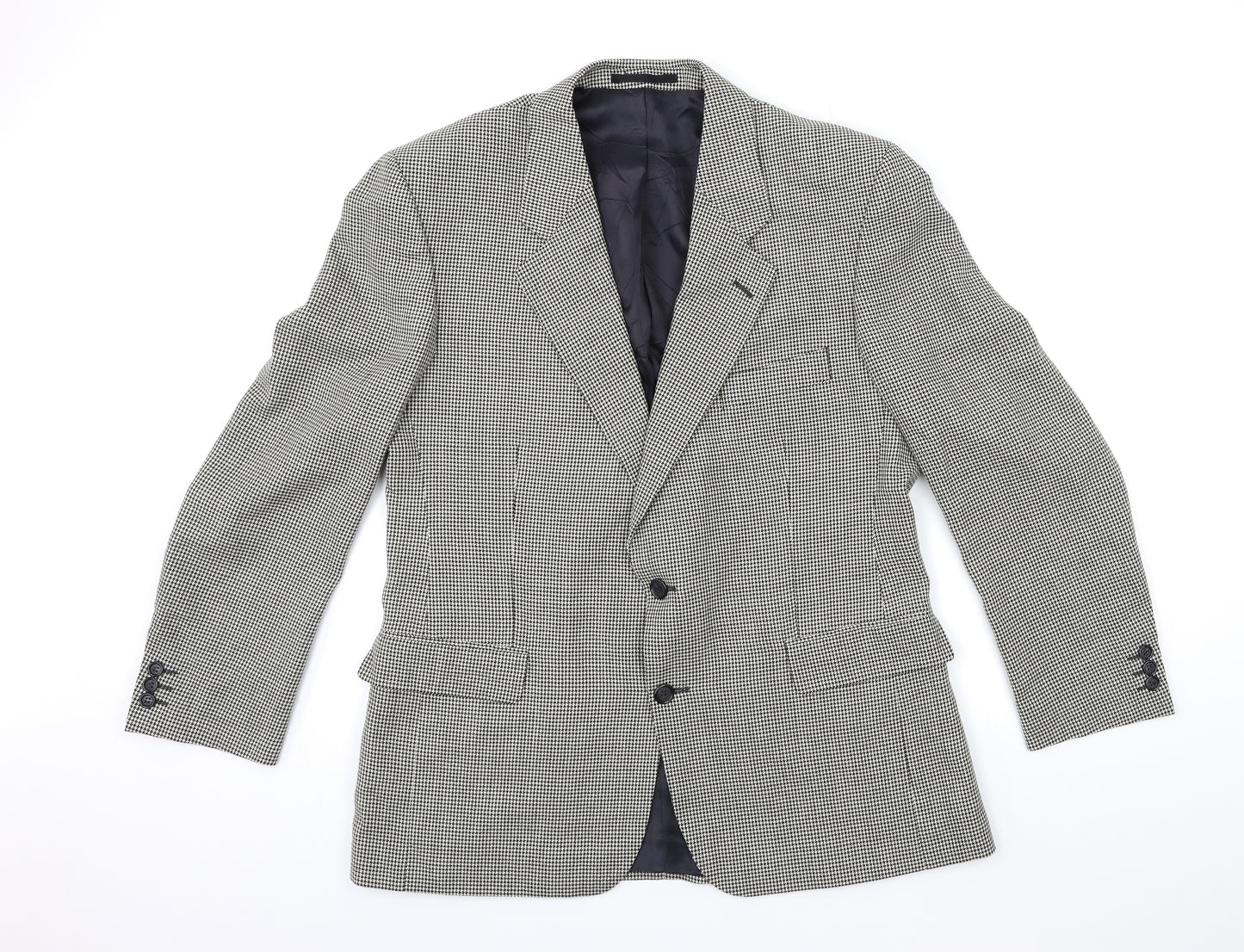 Preworn Mens Grey Houndstooth  Jacket Suit Jacket Size 42