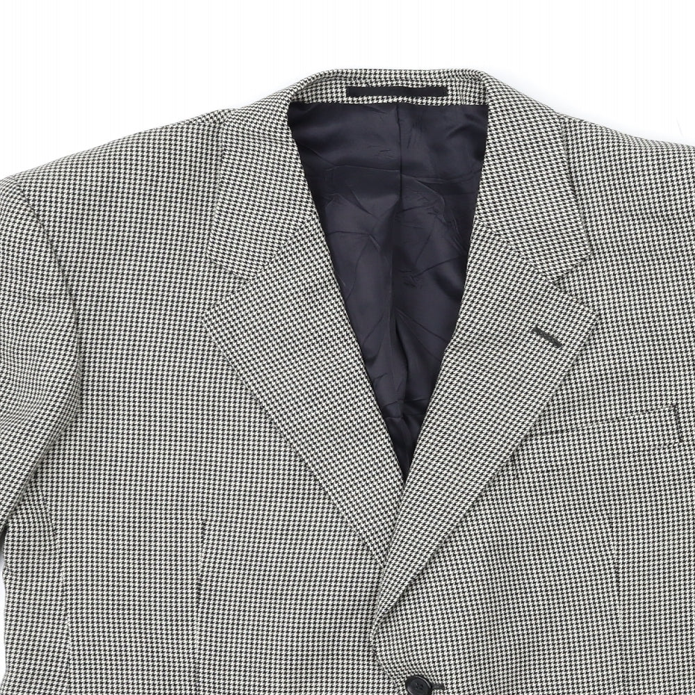 Preworn Mens Grey Houndstooth  Jacket Suit Jacket Size 42