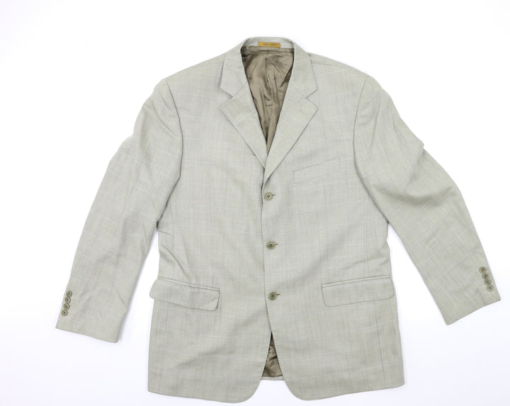 Marks and Spencer Mens Grey Check Jacket Suit Jacket Size 42