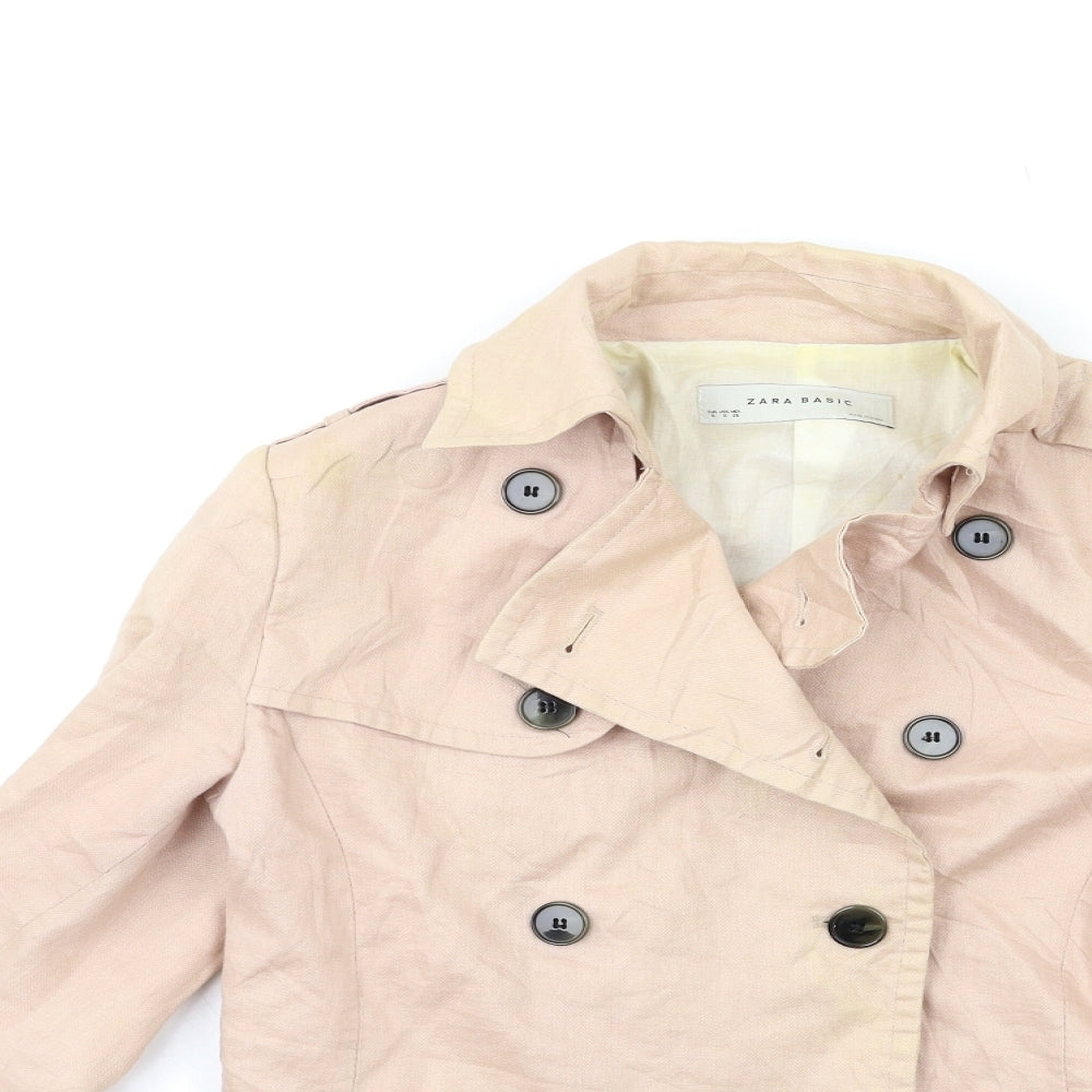 Zara Womens Pink   Trench Coat Coat Size S