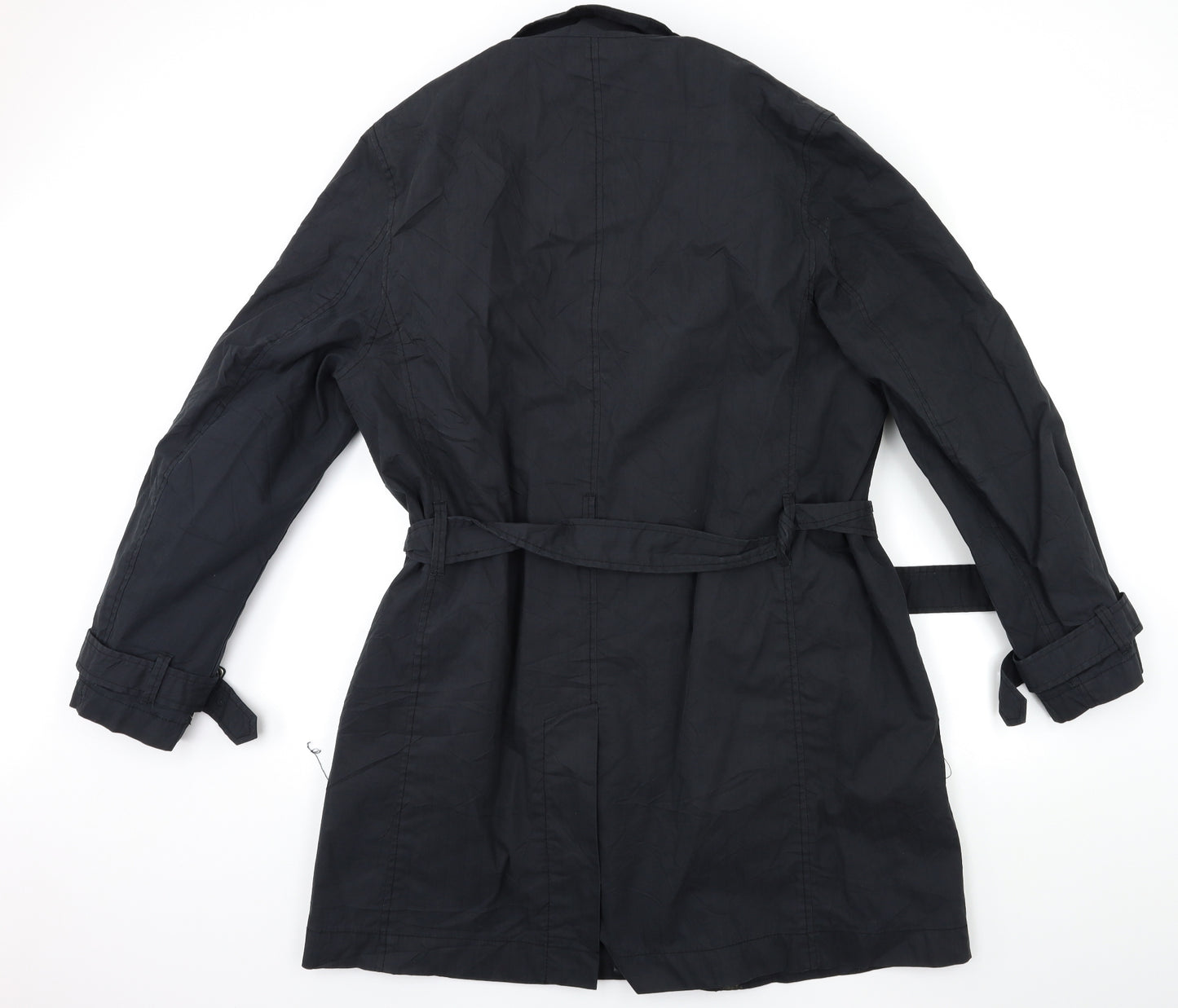 French Connection Womens Black   Trench Coat Coat Size 14