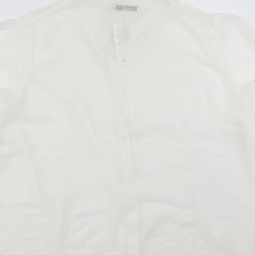 Definitions Womens White   Basic Blouse Size 24  - Embroidered detail