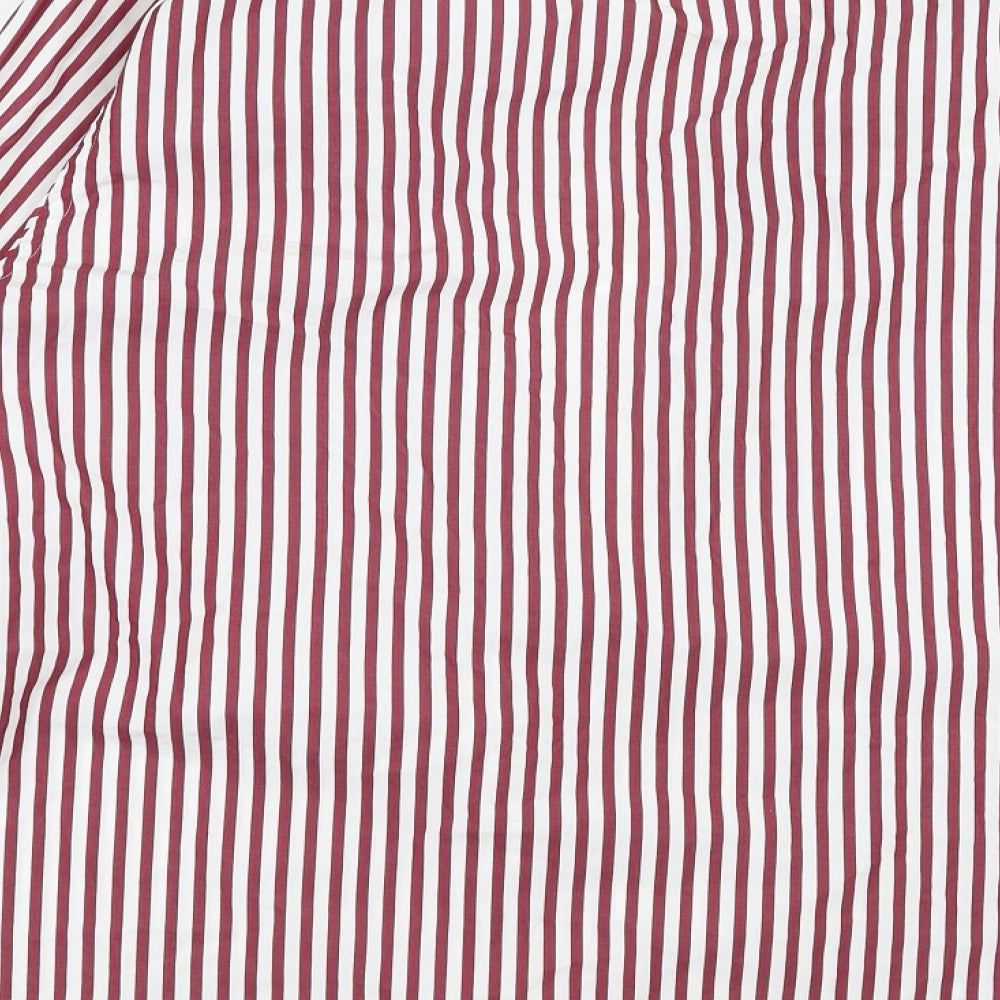Ben Sherman Mens Purple Striped   Dress Shirt Size 17.5