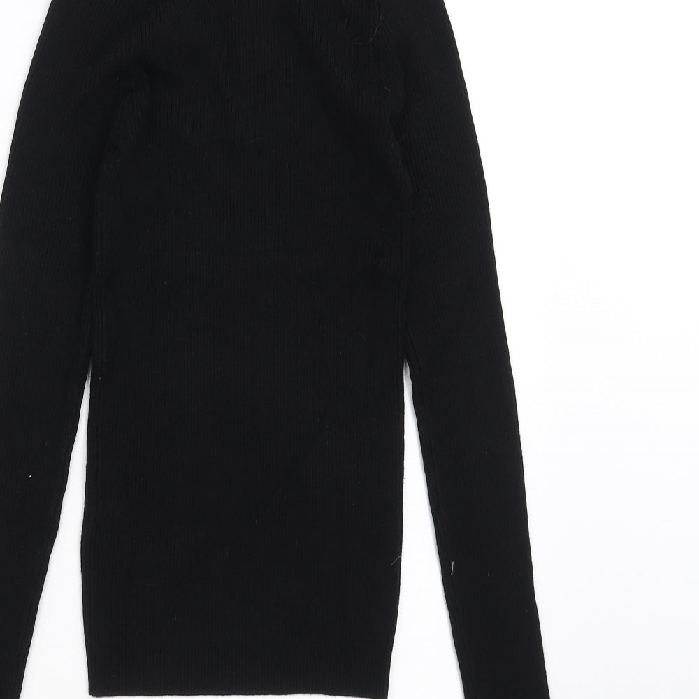 Miss Selfridge Womens Black  Knit Pullover Jumper Size 8  - stretch fabric