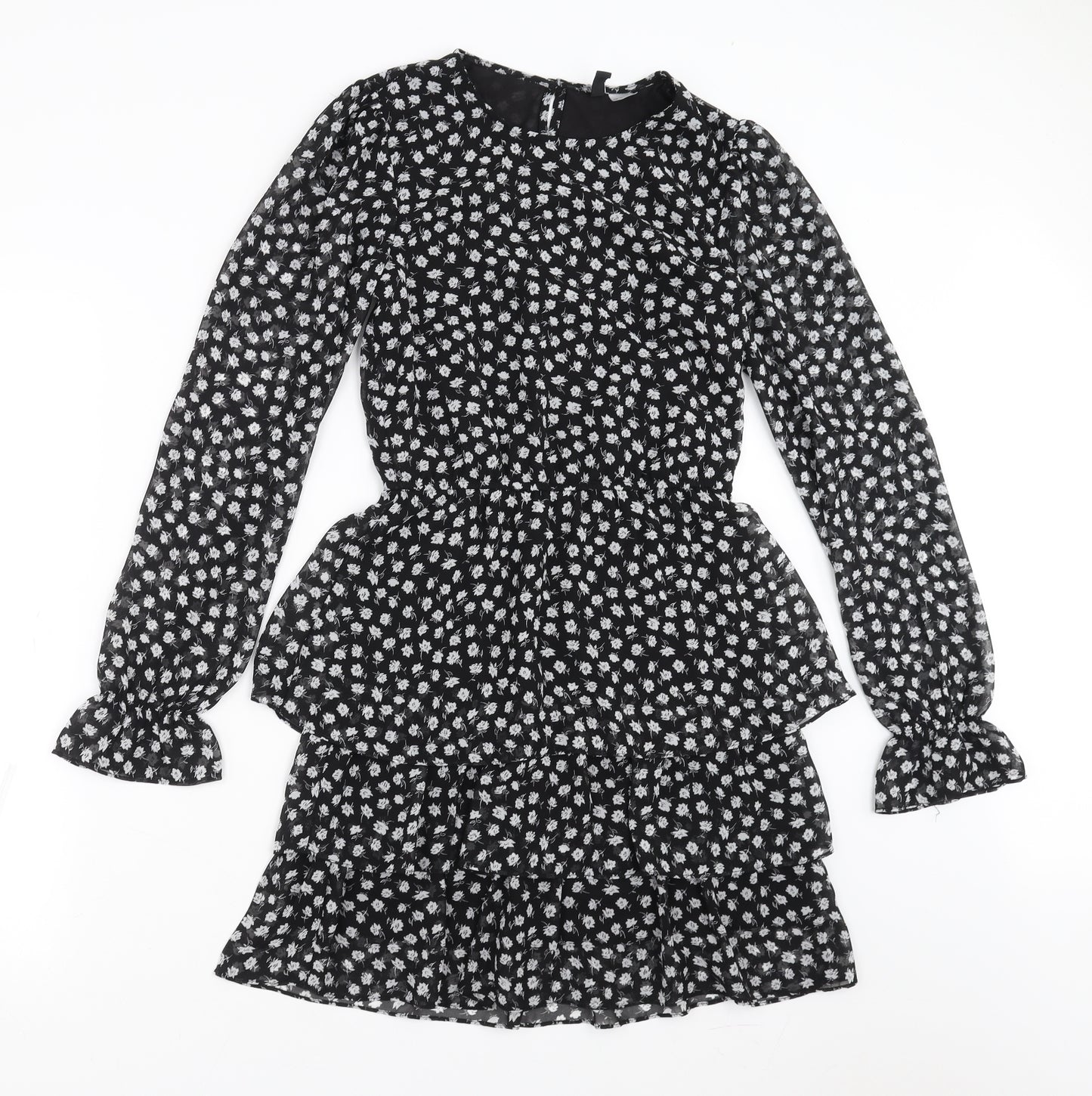 Divided by H&M Womens Black Floral  Fit & Flare  Size 6
