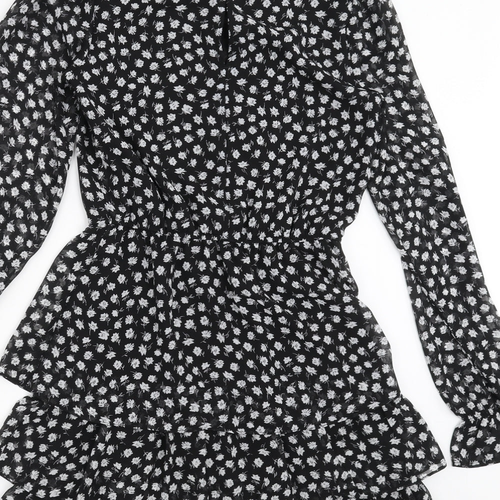 Divided by H&M Womens Black Floral  Fit & Flare  Size 6