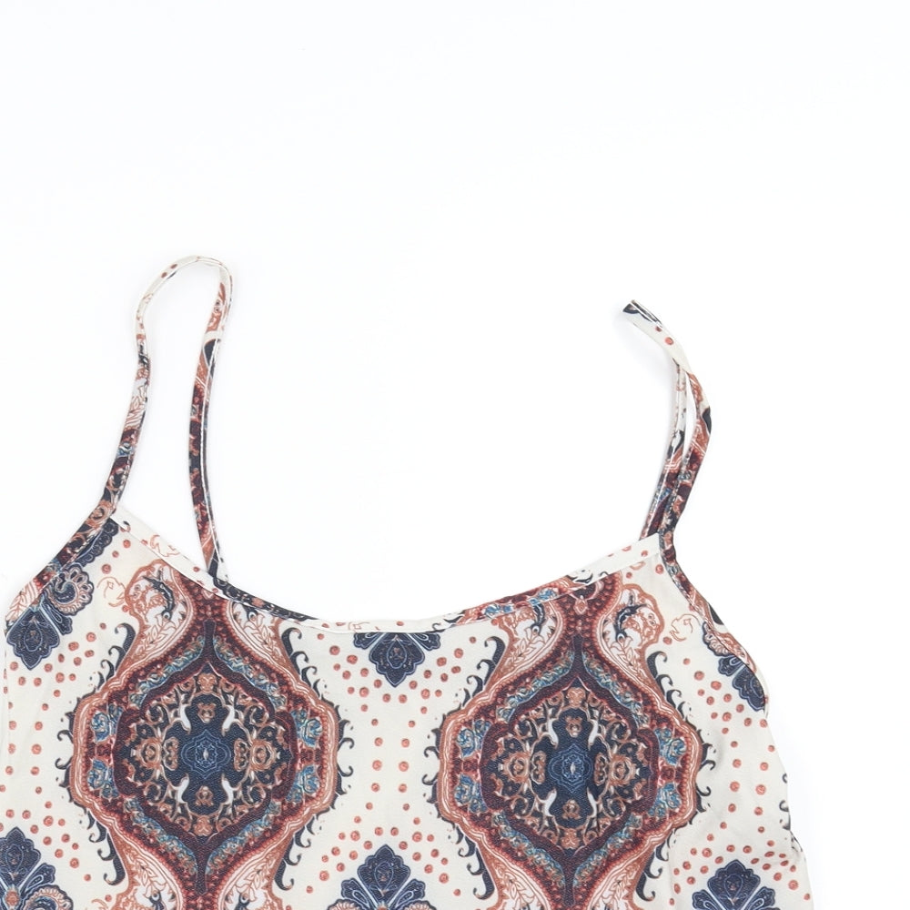 Boohoo Womens Multicoloured Paisley  Camisole T-Shirt Size 14