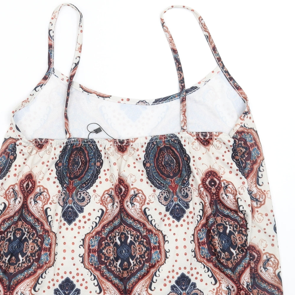 Boohoo Womens Multicoloured Paisley  Camisole T-Shirt Size 14