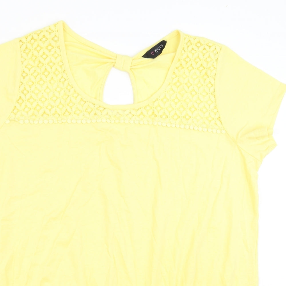 Yours Womens Yellow   Basic Blouse Size 20  - lace detail