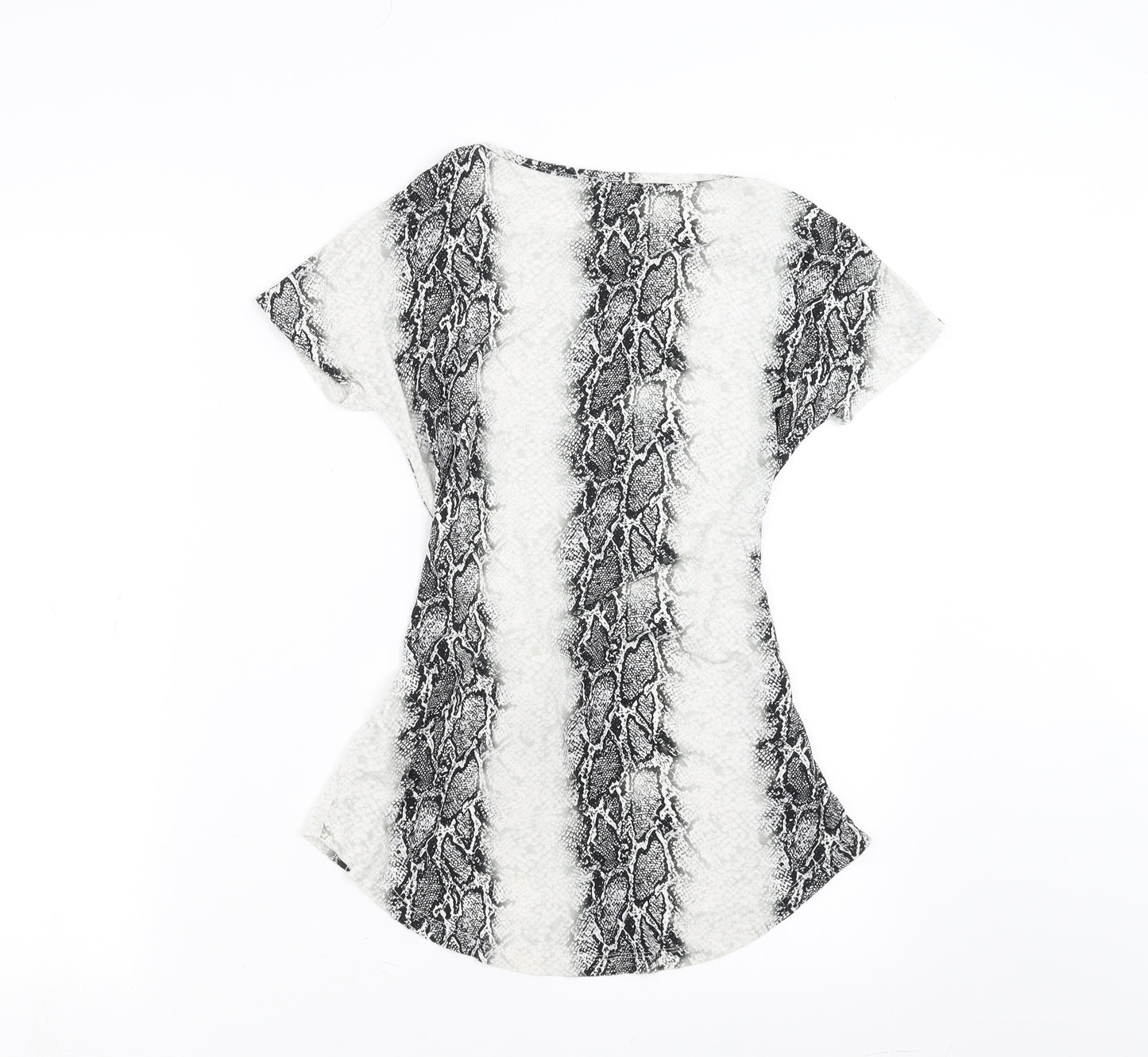 Select Womens Black Animal Print  Basic Blouse Size 6  - Snake Print