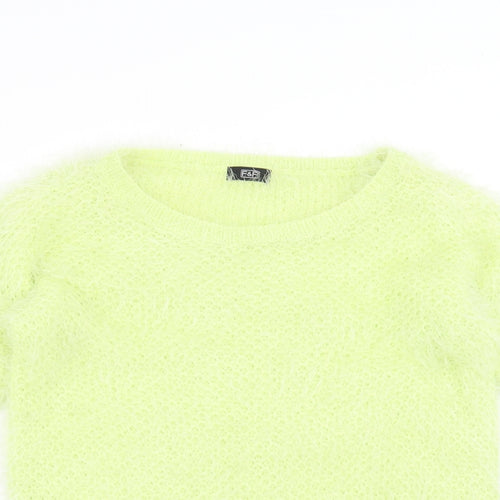 F&F Womens Green   Pullover Jumper Size 6  - fluffy