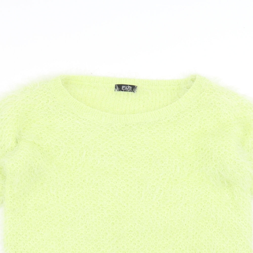 F&F Womens Green   Pullover Jumper Size 6  - fluffy