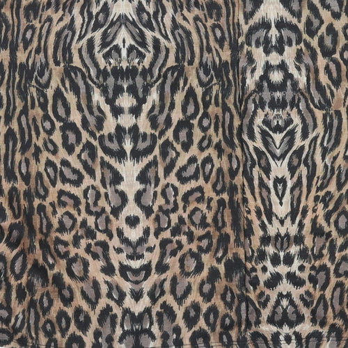 Zara Womens Brown Animal Print  Basic Blouse Size S