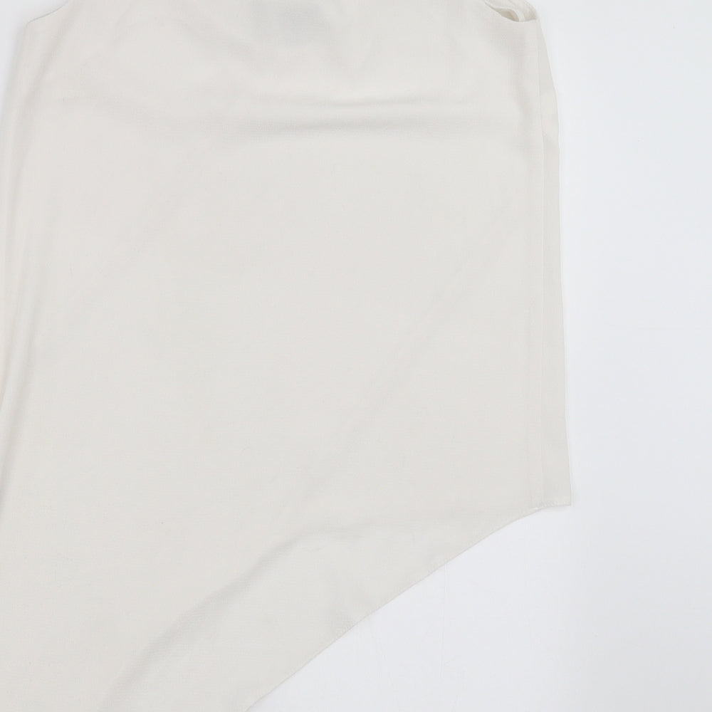 Primark Womens White   Basic Blouse Size 10  - Asymmetric Hem