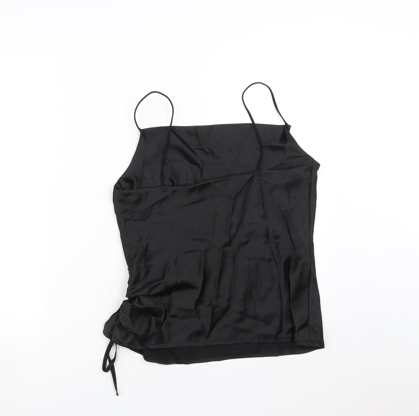 Boohoo Womens Black   Basic Blouse Size 14  - ruched side