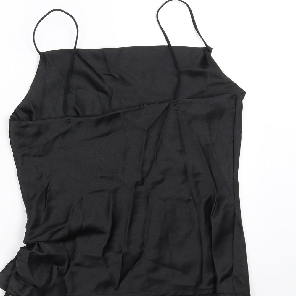 Boohoo Womens Black   Basic Blouse Size 14  - ruched side