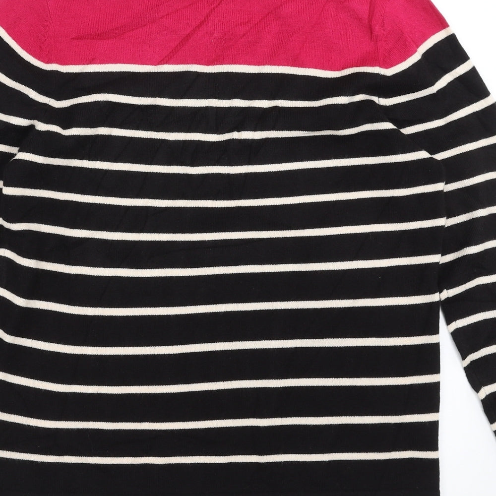 Marks and Spencer Womens Black Striped  Pullover Jumper Size 8