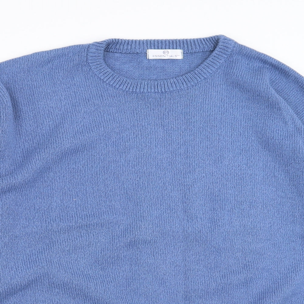 Essentials Mens Blue   Pullover Jumper Size L