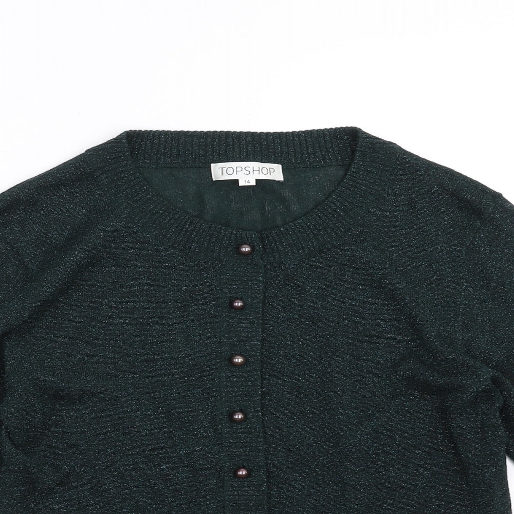 Topshop Womens Green   Cardigan Jumper Size 14