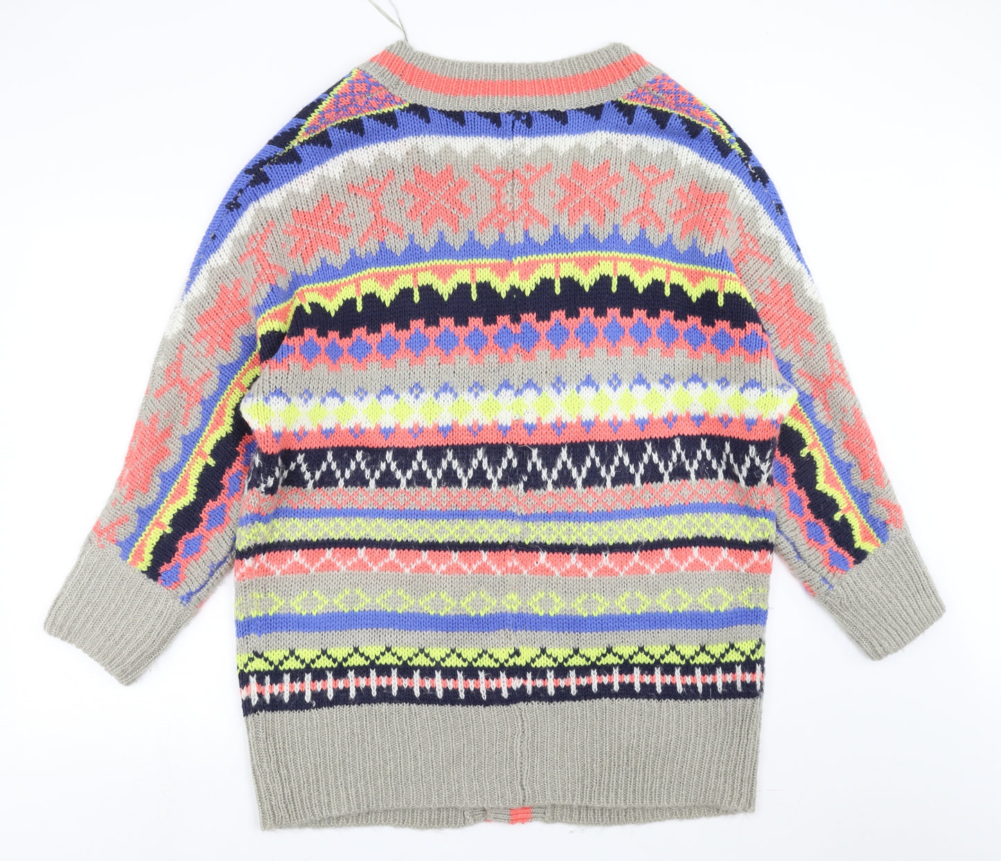 Love Label Womens Multicoloured Geometric  Cardigan Jumper Size M