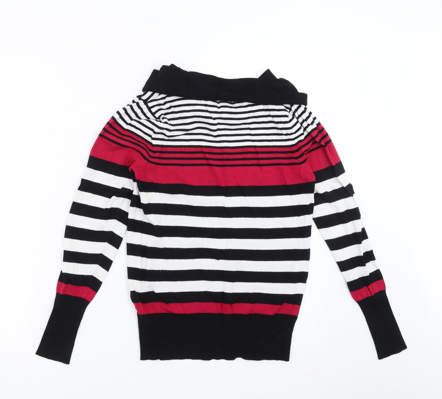 Marks and Spencer Womens Black Striped  Pullover Jumper Size 10