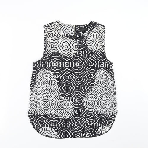 Topshop Womens Black Geometric  Basic Blouse Size 10