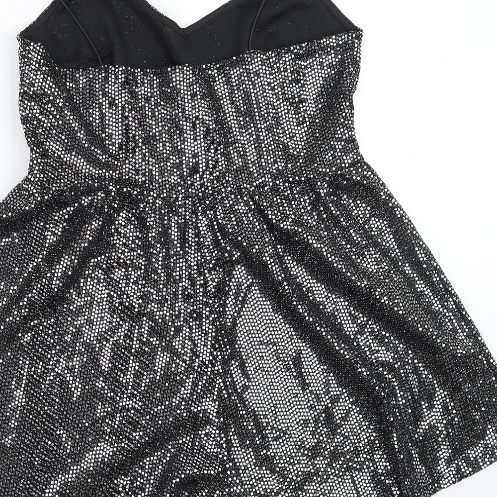 Divided by H&M Womens Black   Playsuit One-Piece Size M  - silver metallic