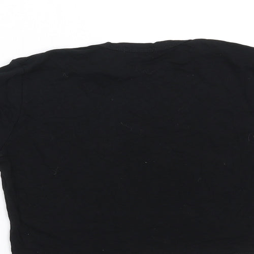 PRETTYLITTLETHING Womens Black   Cropped T-Shirt Size 10