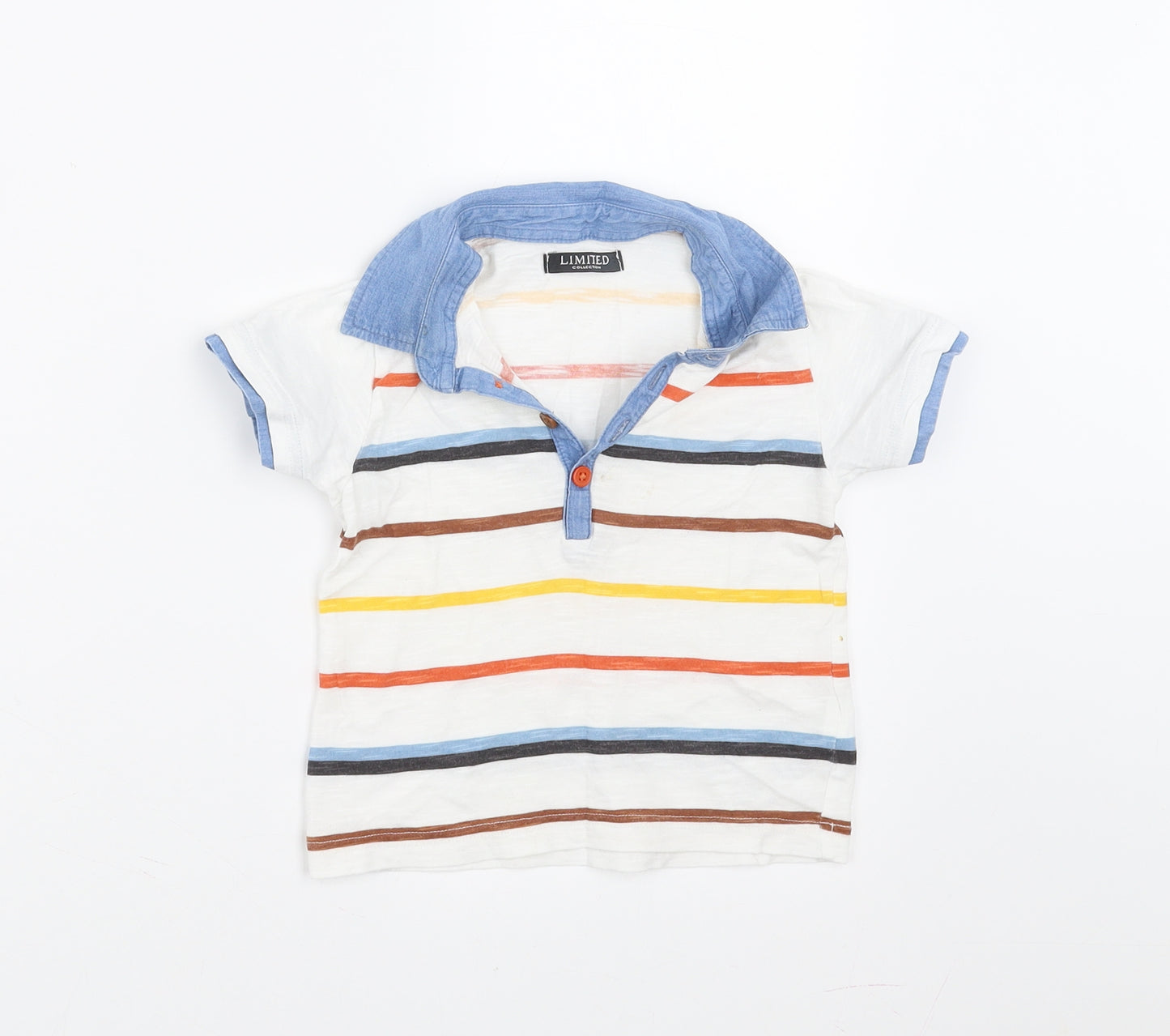 Marks and Spencer Boys Multicoloured Striped  Basic Polo Size 12-18 Months