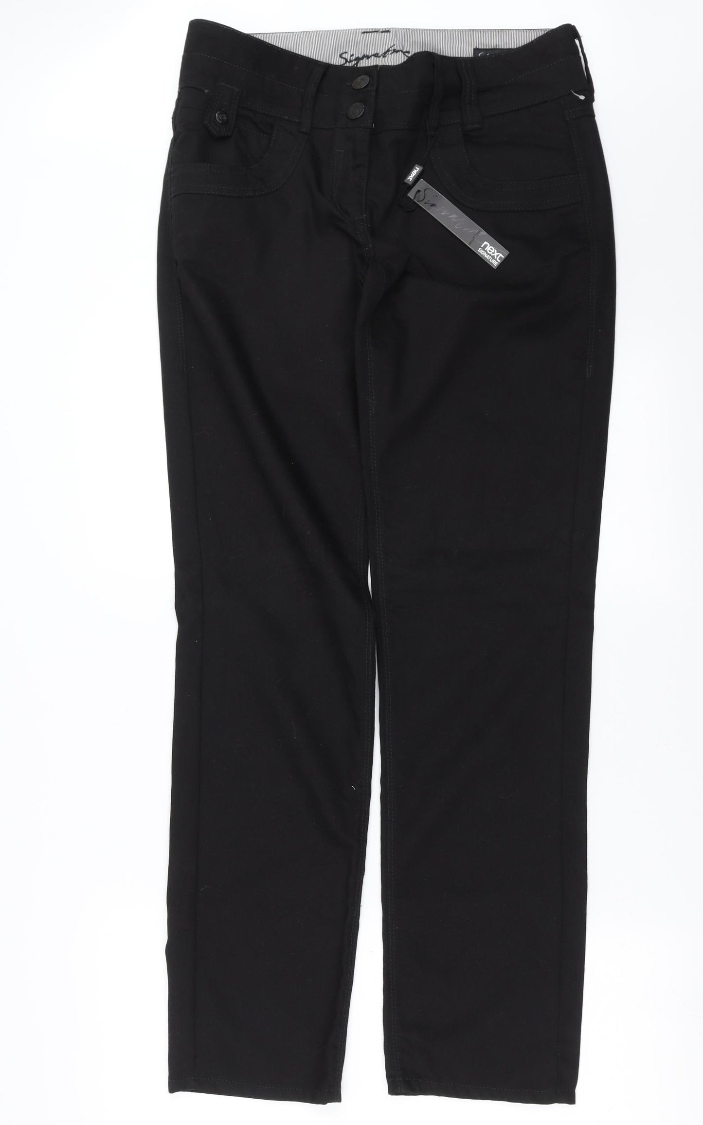 NEXT Womens Black  Denim Straight Jeans Size 14 L33 in - long leg