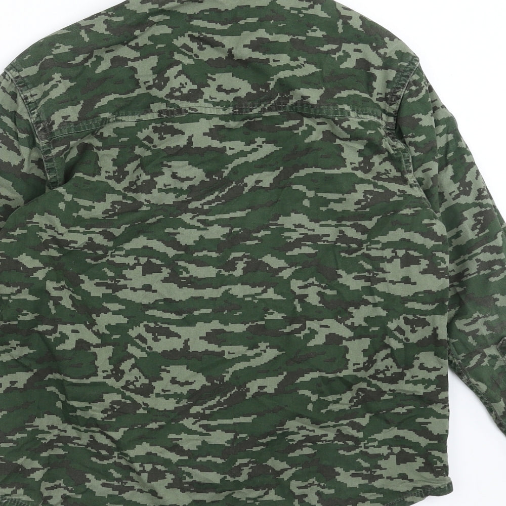 NEXT Boys Green Camouflage  Basic Button-Up Size 8 Years