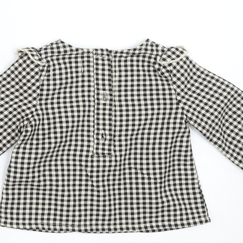 Primark Girls Black Check  Basic Blouse Size 3-6 Months