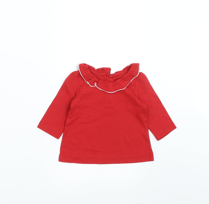 Matalan Girls Red Basic T-Shirt Size 0-3 Months