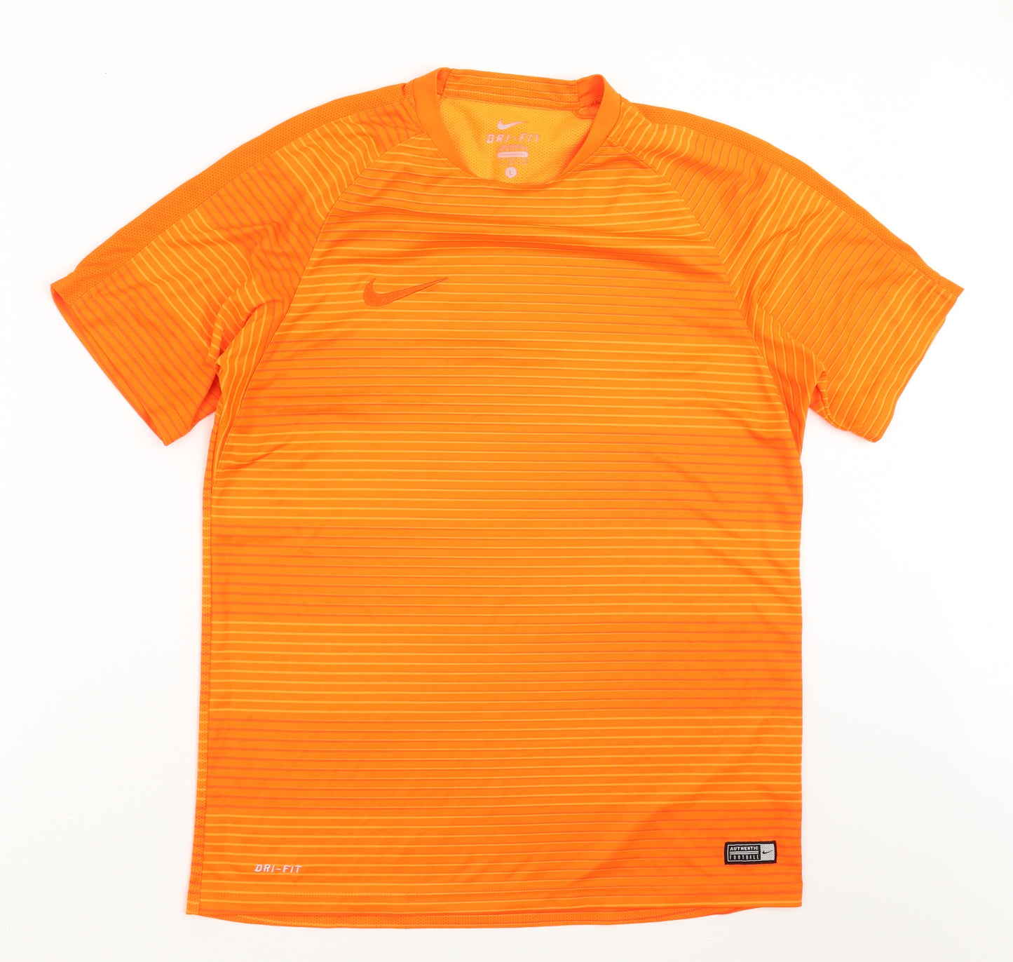 Nike Mens Orange Striped  Basic T-Shirt Size L