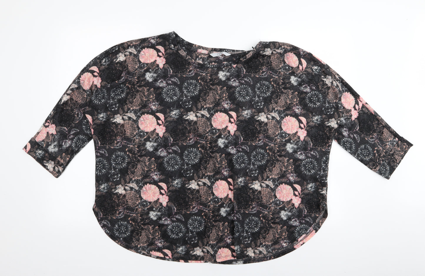 NEXT Womens Black Floral  Basic T-Shirt Size 18