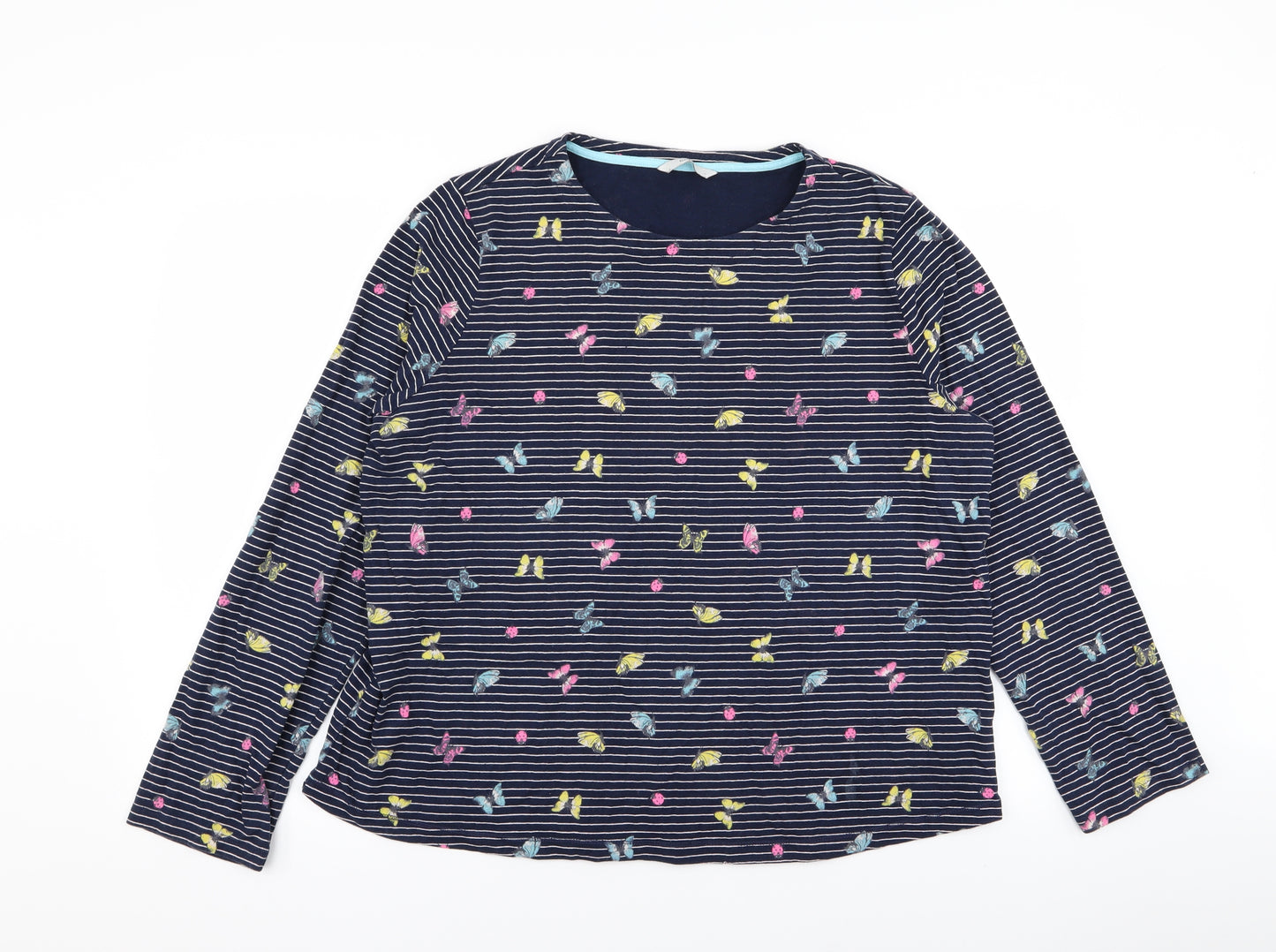 Asda George Womens Blue Striped  Basic T-Shirt Size 22