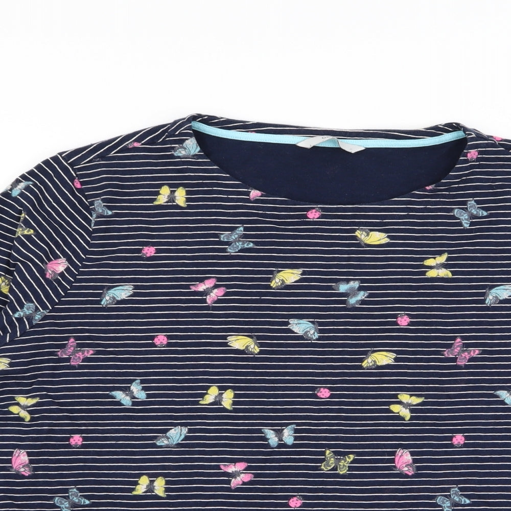 Asda George Womens Blue Striped  Basic T-Shirt Size 22