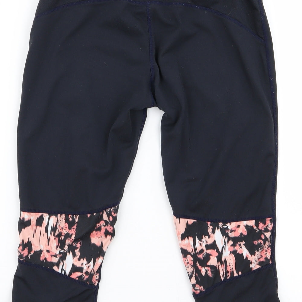 Elle Sport Womens Black Geometric  Capri Leggings Size S L15 in - Stretch waistband