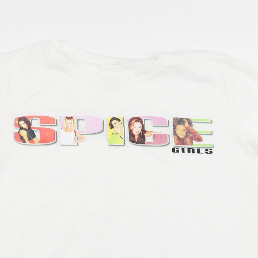 spice girld Womens White   Basic T-Shirt Size S