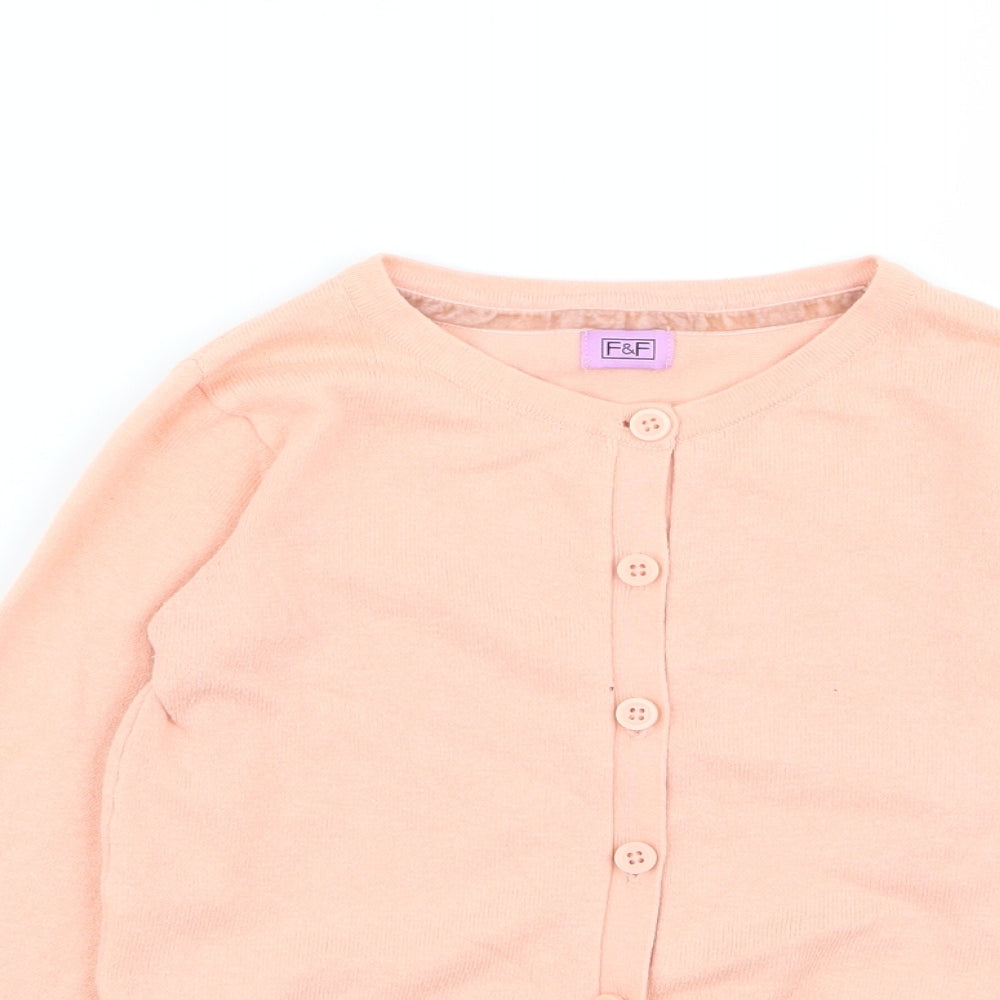 F&F Girls Pink   Cardigan Jumper Size 6-7 Years