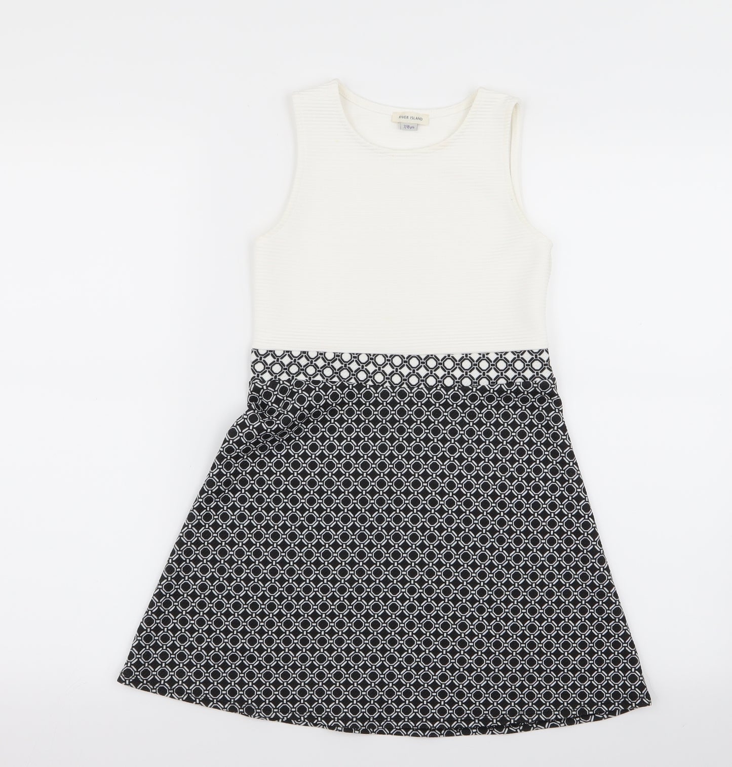 River Island Girls Multicoloured Geometric  Fit & Flare  Size 7-8 Years