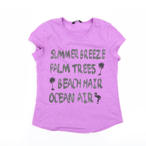Asda George Girls Purple   Basic T-Shirt Size 10-11 Years